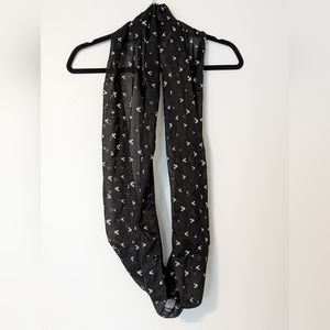 Mickey Mouse Infinity Scarf Lightweight Black with White Mickey Heads One Size